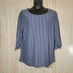 W5 Navy Striped Blouse